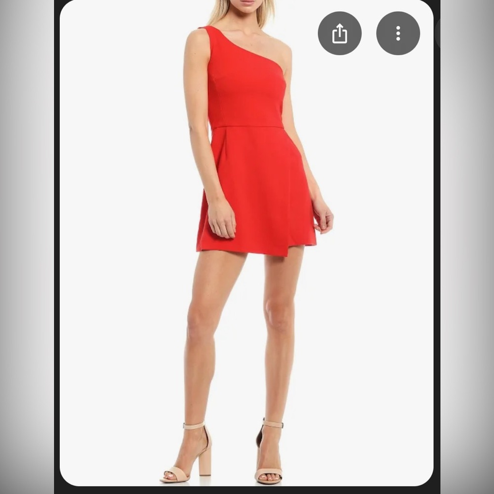 French Connection Elegant Red One-Shoulder Dress